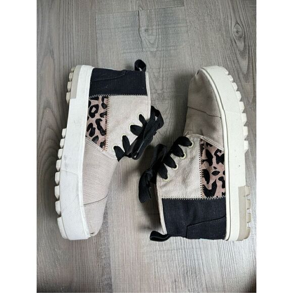 Toms Botas Lug Multi Flocked Leopard Patchwork Boots, Women’s Size 9.5 - Picture 7 of 11